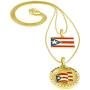 GWOOD Puerto Rico Flag Pendant Set with 24 and 30 Inch Box Link Necklaces