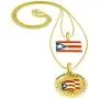 GWOOD Puerto Rico Flag Pendant Set with 24 and 30 Inch Box Link Necklaces