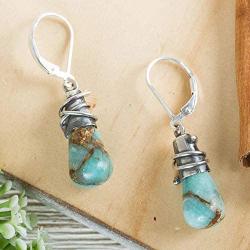 Novica Golden Sea Currents Amazonite Dangle Earrings For Girls Womens