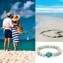 Ocean Sea Turtle Bracelets Save Beach Jewelry for Women Men 8MM Natural Stone Elastic Friendship Beads Bracelet (x-Group 1)