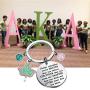 WSNANG Sorority Gift Pink and Green Charm Leaf Pendant Inspirational Paraphernalia Graduation Gifts You are Braver Stronger Smarter Than You Think Keychain