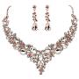 HapiBuy Crystal Bridal Jewelry Set Womens Rhinestone Necklace and Earrings Sets for Bride Bridesmaid Wedding Prom Party Accessories