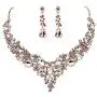 HapiBuy Crystal Bridal Jewelry Set Womens Rhinestone Necklace and Earrings Sets for Bride Bridesmaid Wedding Prom Party Accessories HapiBuy Crystal Bridal Jewelry Set Womens Rhinestone Necklace and Earrings Sets for Bride Bridesmaid Wedding Prom Party Accessories