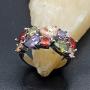 Multi Gemstone Ring Morganite Garnet Amethyst Peridot Promise Wedding Party Ring for Girls Women Size 6 to 10 (8)