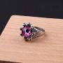 KUSERON 9PCS Stainless Steel Vintage Punk Rings,Snake Frog Open Rings,The Devil Dragon Eye Ring-Purple,Gothic Open Adjustable Ring Set Jewelry