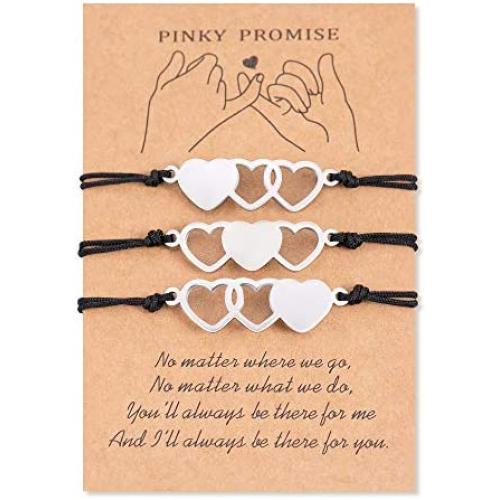 PPJew Best Friend Bracelets Friendship Matching Bracelet Distance Jewelry Gift for Women Girls Sister