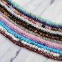 ZENGORI 1 Pcs 3mm Faceted Natural Multi-Kind Gemstones Bead Choker Necklace Adjustable Handmade Jewelry