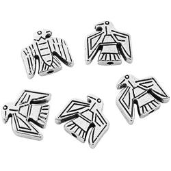 JGFinds Native American Tribal Spacer Beads, Wholesale 50 Pack of Silver Tone Charms