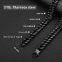 Jewelry Kingdom 1 Black Cuban Necklace for Men and Women 8MM 13MM 16MM Stainless Steel Miami Curb Link Chain Choker 18 to 30inch