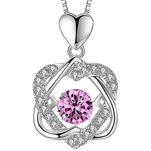 XVX Beating Double Heart Necklace 925 Sterling Silver with White Gold Plated Cubic Zirconia Birthstone Pendant Forever Love Necklaces Jewelry Gifts for Women Girl XVX Beating Double Heart Necklace 925 Sterling Silver with White Gold Plated Cubic Zirconia Birthstone Pendant Forever Love Necklaces Jewelry Gifts for Women Girl