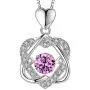 XVX Beating Double Heart Necklace 925 Sterling Silver with White Gold Plated Cubic Zirconia Birthstone Pendant Forever Love Necklaces Jewelry Gifts for Women Girl XVX Beating Double Heart Necklace 925 Sterling Silver with White Gold Plated Cubic Zirconia Birthstone Pendant Forever Love Necklaces Jewelry Gifts for Women Girl