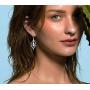 18K Gold-Plated 925 Sterling Silver Swarovski Crystal Twist Leaf Fashion Dangle Earrings for Women