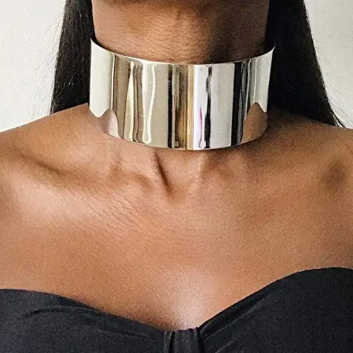 Barode African Collar Choker Necklace Gold Statement Chokers Bib Chunky Necklaces Jewelry for Women and Girls (Silver) Barode African Collar Choker Necklace Gold Statement Chokers Bib Chunky Necklaces Jewelry for Women and Girls (Silver)