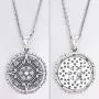 Compass Necklace For Women, Silver Pendant With Zirconia, Mayan Calendar Jewelry Charm Compass Necklace For Women, Silver Pendant With Zirconia, Mayan Calendar Jewelry Charm