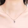 Sinlifu Created Opal Silver Pendant Necklace Amethyst Sapphire Jewelry Gifts for Women