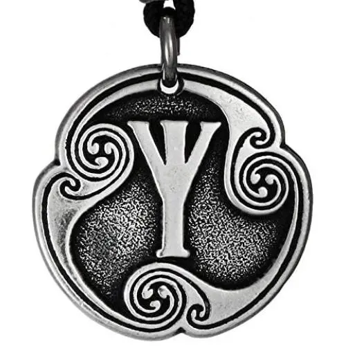 Pewter Eolh Algiz Rune of Protection Pendant Necklace Pewter Eolh Algiz Rune of Protection Pendant Necklace