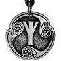 Pewter Eolh Algiz Rune of Protection Pendant Necklace
