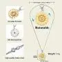 Aniu Golden Rotatable Sunshine Sunflower Pendant Necklace for Women Girls, S925 Sterling Silver You Are My Sunshine Jewelry with 5A Cubic Zirconia (Gold)