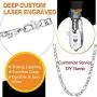 U7 Stainless Steel Figaro Chain|Width 3mm-12mm|Length 16 Inch to 32 Inch|Italian Style Flat Link Necklace for Men and Women, Gift Box Packed
