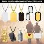 Richsteel Hip Hop Military Army Style Carbon Fiber/Bible/Bullet Dog Tags Pendant Necklace for Men Women Stainless Steel/18K Gold Plated Personalized ID/Name Jewelry (with Gift Box)