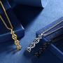 Beautlace DNA Double Helix Chemistry Science Molecule Biology Necklace and Earrings Jewelry Set Silver/18K Gold/Black Gun Plated Jewelry for Women and Girls