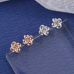J.RAHEL 925 Sterling Silver Cubic Zirconia Flower Knot Jewelry for Women