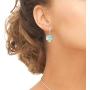 Sterling Silver Heart Dangle Earrings Created with Swarovski Crystals
