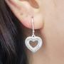 Dazzlingrock Collection 0.23 Carat (ctw) 14K Round Cut White Diamond Ladies Heart Shape Dangling Drop Earrings 1/4 CT, White Gold