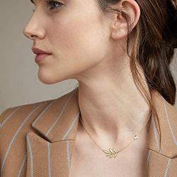 Dainty Olive Leaf Pendant Necklace | Olive Tree Branch Leaf Jewelry for Women Girls