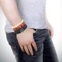 Finrezio 24 Pcs Braided Leather Bracelet Set for Women Men Wristbands Boho Ethnic Tribal Linen Hemp Cords Beads Wrap Bracelets String Handmade Jewelry