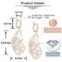 Top Plaza Womens Girls Rose Gold Plated Cubic Zirconia Jewelry Set Fashion Elegant Rhinestone Statement Necklace Earrings Set for Weddings, Brides, Formals, Prom Top Plaza Womens Girls Rose Gold Plated Cubic Zirconia Jewelry Set Fashion Elegant Rhinestone Statement Necklace Earrings Set for Weddings, Brides, Formals, Prom