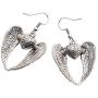Womens Guardian Angel Wings Heart Dangle Drop Earrings Biker Jewelry