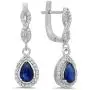 Dazzlingrock Collection 14K Each 7X5 MM Pear Gemstone & Round White Diamond Ladies Halo Teardrop Dangling Drop Earrings, White Gold Dazzlingrock Collection 14K Each 7X5 MM Pear Gemstone & Round White Diamond Ladies Halo Teardrop Dangling Drop Earrings, White Gold