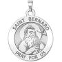 PicturesOnGold.com Saint Bernard of Menthon Round Religious Medal 14K Yellow or White Gold, or Sterling Silver