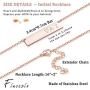 Finrezio Rose Gold Plated Stainless Steel Initial Heart Bar Necklace Alphabet Pendant Necklace for Women Mother, 16''+2''