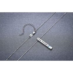 Moonstone Necklace I Am Enough Necklace 925 Sterling Silver Vertical Bar Necklace Inspirational Jewelry Gifts for Women Men