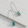 Silpada Oasis Compressed Turquoise Wire Drop Earrings in Sterling Silver