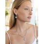 Mariell Silver Vintage Crystal Necklace and Earrings Jewelry Set for Prom, Bridal and Bridesmaids