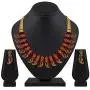Aheli South Indian Traditional Wedding Laxmi Goddess Design Crafted Choker Necklace Earrings Set Ethnic Fashion Temple Jewelry for Women Girls