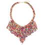 Beaded Bib Collar Necklaces for Women Africa Beaded Statement Necklaces Multi Layered Seed Bead Choker Necklace Bohemian Statement Necklace Fashion Jewelry