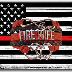 Firefighters Wife Gift, Fire Wife Bracelet, Proud Firefighters Wife Charm Bracelet - Makes Perfect Wife Gifts