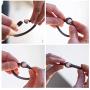 Genuine Italian Leather Bracelet in Multiple Color Combinations | Stone Closure | Handcrafted in Italy (Ginger)