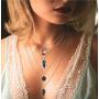 RnBLM JEWELRY Layered Pendant Chain Necklaces for Women Mens Punk Dainty Multilayer Choker Necklaces with Paperclip Lock Cross