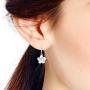 Tropical Satin Shine Hawaiian Plumeria Flower .925 Sterling Silver Dangle Earrings