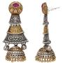 Aheli Dual Tone Indian Boho Oxidized Jhumka Jhumki Earrings Ethnic Wedding Party Tribal Fashion Jewelry for Women Girls