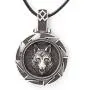 HAQUIL Wolf Necklace - Metal Alloy, Round Wolf Medallion Pendant - Leather Cord, 19.7'' HAQUIL Wolf Necklace - Metal Alloy, Round Wolf Medallion Pendant - Leather Cord, 19.7''