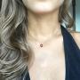 Genbree Boho Choker Necklace Evil Eye Necklaces Chain Silver Short Jewelry for Women and Girls (Red)
