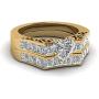 wedding ring set Two Rings His Hers Couples Rings Womens 10k Yellow Gold Filled White CZ Wedding Engagement Ring Bridal Sets & Mens Tungsten Carbide White Cz Wedding Band