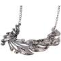 iNewcow Tibetan Silver Blue Peacock Crystal Earrings Necklace Set for Wedding Party