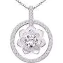 ALOV Jewelry Sterling Silver Pure Love Cubic Zirconia Pendant Necklace ALOV Jewelry Sterling Silver Pure Love Cubic Zirconia Pendant Necklace